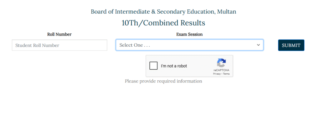 10th Class BISE Multan Result 2025